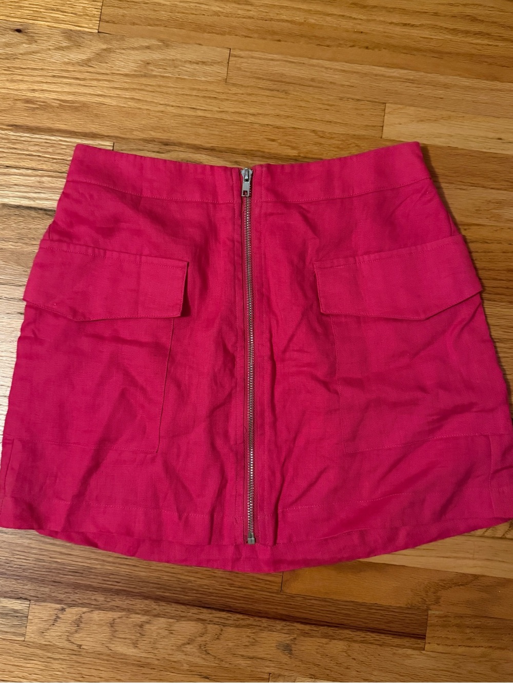 Carmar pink linen cargo skirt